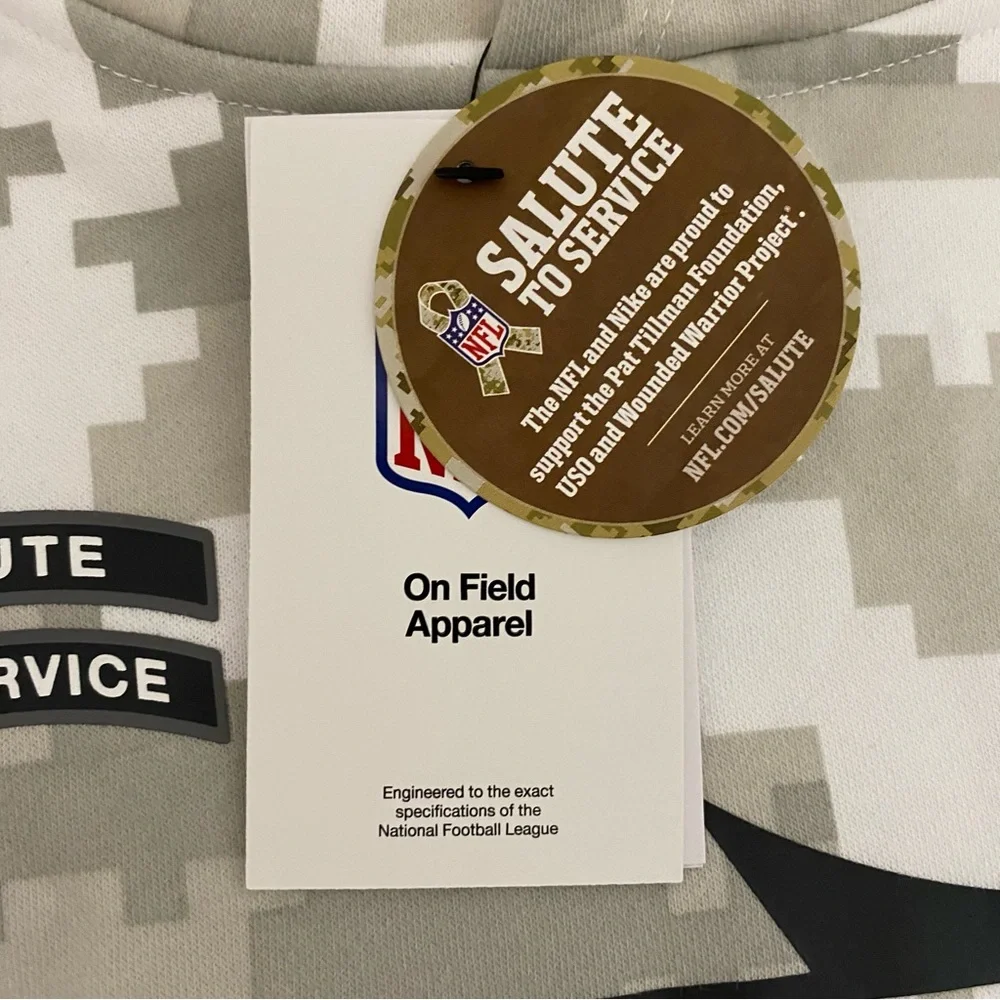 Nike On Field Salute to Service NY Jets Youth Medium 10-12 Arctic Camo Hoodie
